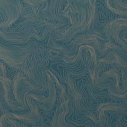 Contour Wallcovering by Makelike - Gold on Blue