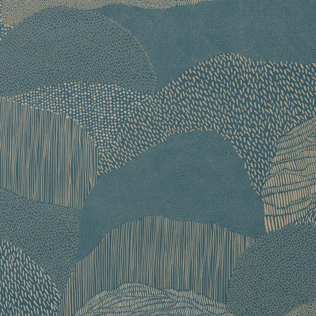 Roll Right Wallcovering by Makelike - Gold on Blue