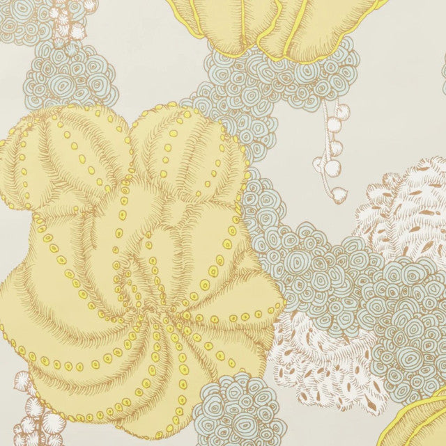 Succulent Wallcovering by Makelike - Yellow