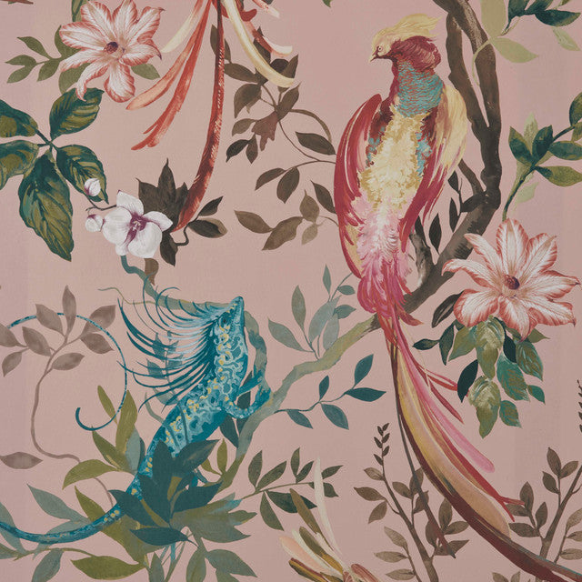 Bird Sonnet Wallcovering by Maxwell - Blush