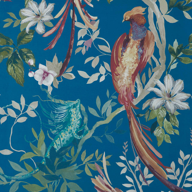Bird Sonnet Wallcovering by Maxwell - Royal Blue