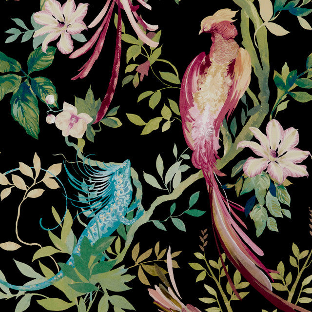 Bird Sonnet Wallcovering by Maxwell - Jet