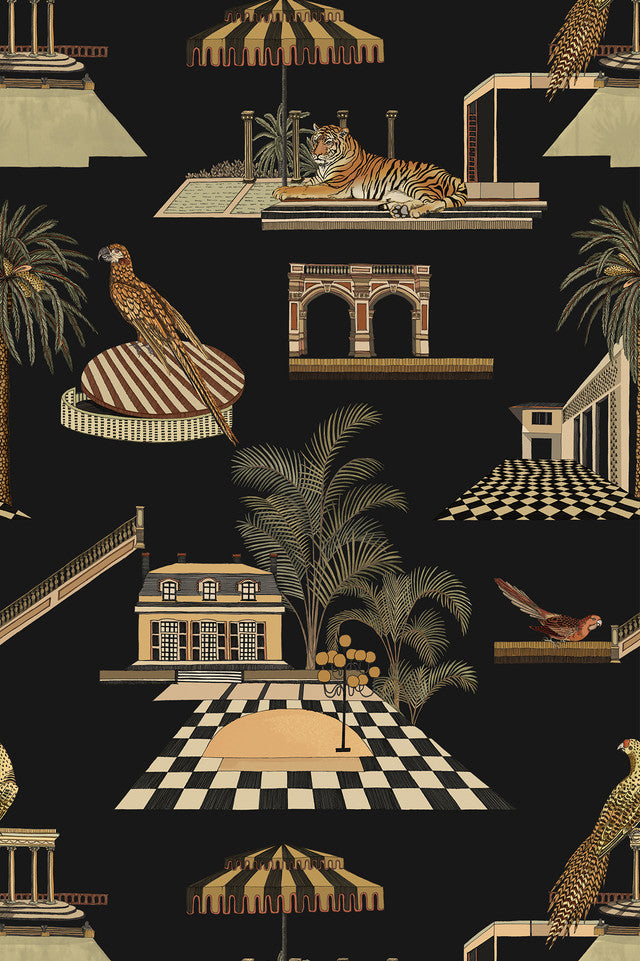 Golden Age Wallcovering by Papier - Black Coffee
