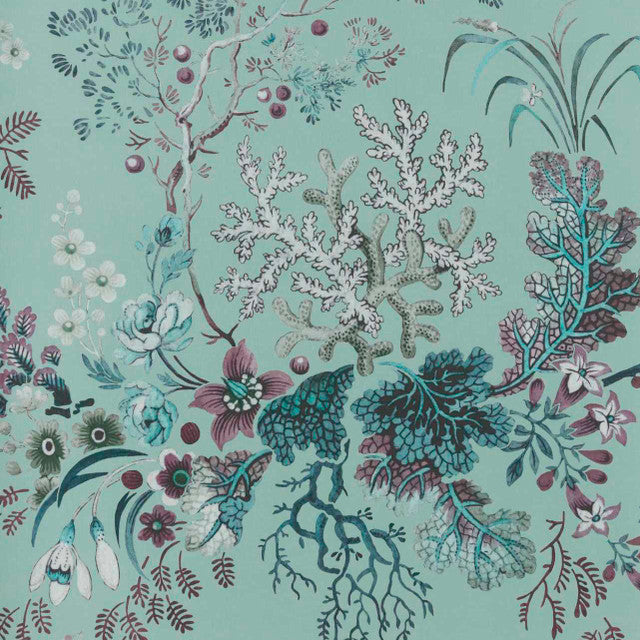 Kilburn's Coral Wallcovering by Maxwell - Mist