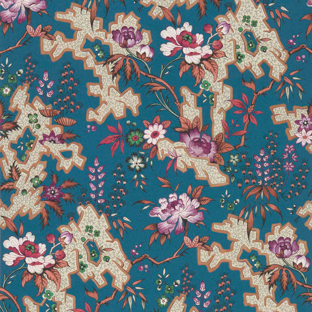 Kilburn's Maze Wallcovering by Maxwell - Purssian Blue