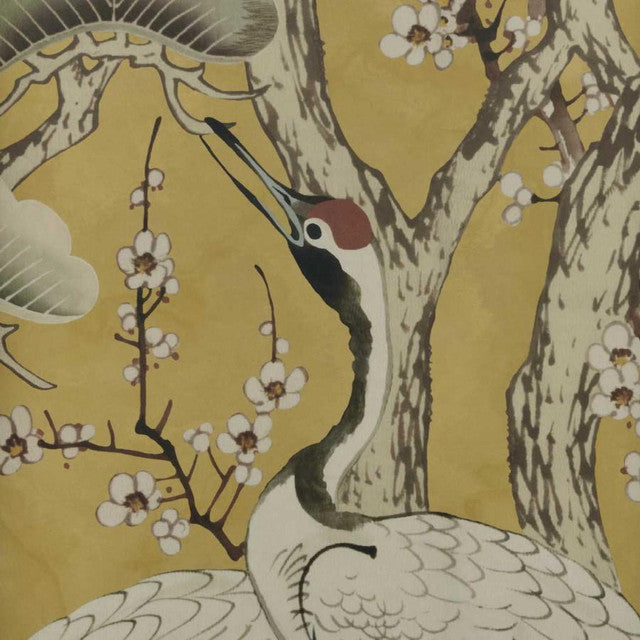 Kyoto Blossom Wallcovering by Maxwell - Golden Yellow