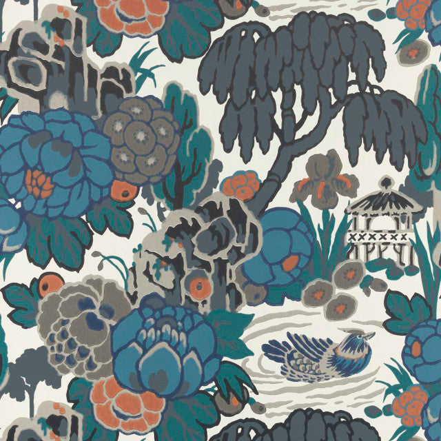Mandarin Garden Wallcovering by Maxwell - Ink