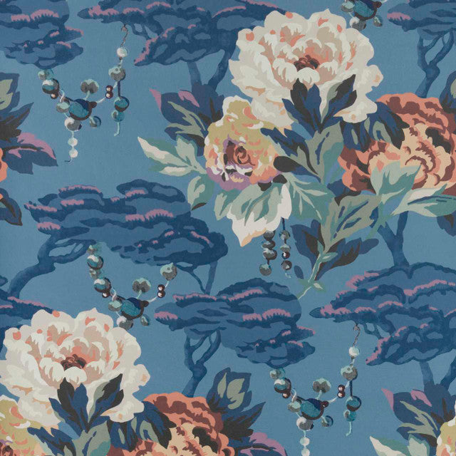 Paeonia Wallcovering by Maxwell - Indigo