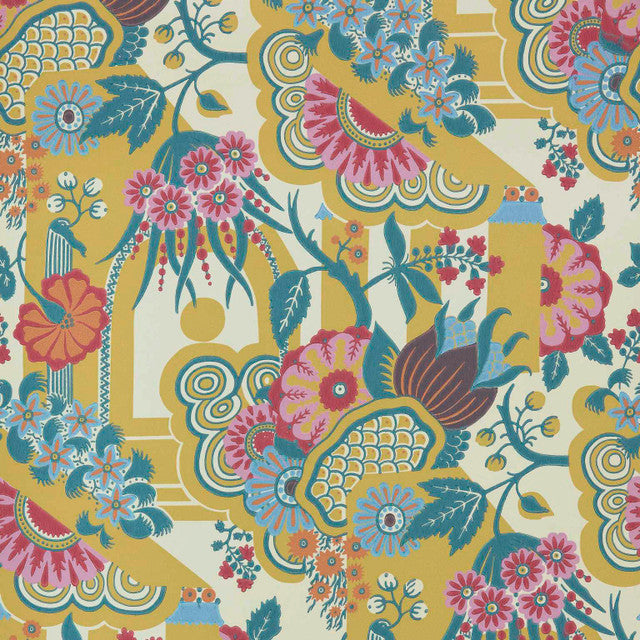 Pineapple Garden Wallcovering by Maxwell - Yellow