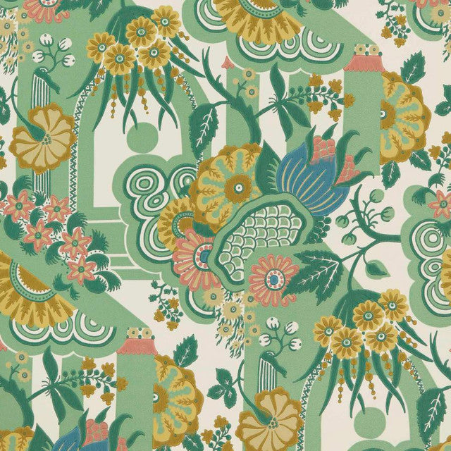 Pineapple Garden Wallcovering by Maxwell - Verde