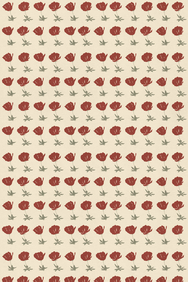 Poppy Fields Wallcovering by Papier - Weathered Beige