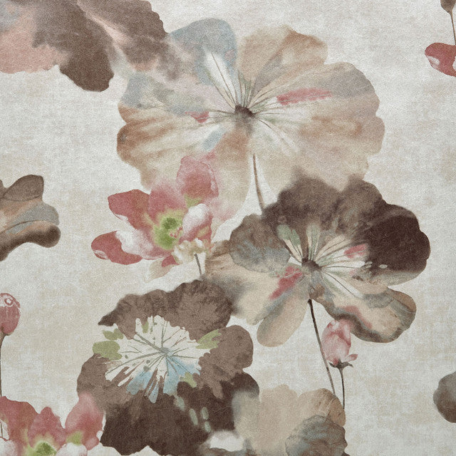 Water Lilies Wallcovering by Maxwell - Caramel