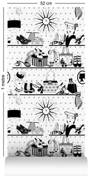Accessorise Wallcovering by Dupenny - Black and White