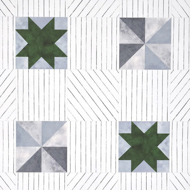Alexander Wallcovering by Schumacher - Dutch Green & Slate