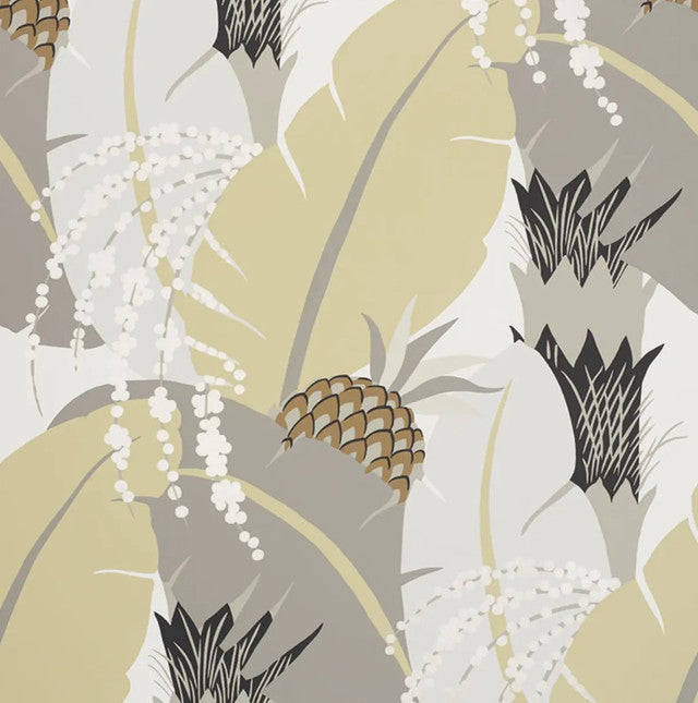 Ananas Wallcovering by Schumacher - Neutral