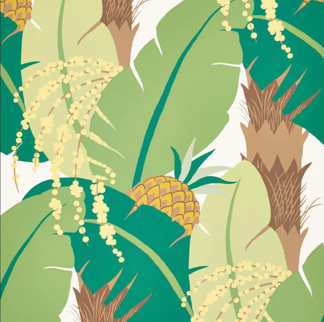 Ananas Wallcovering by Schumacher - Palm