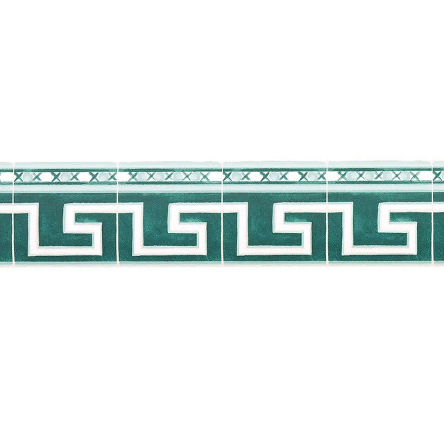 Azulejos Border Wallcovering by Schumacher - Emerald