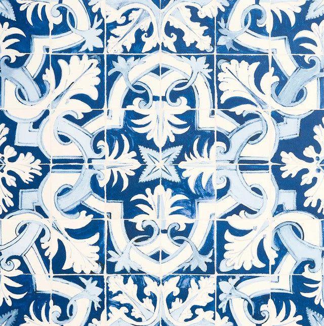 Azulejos Wallcovering by Schumacher - Azure