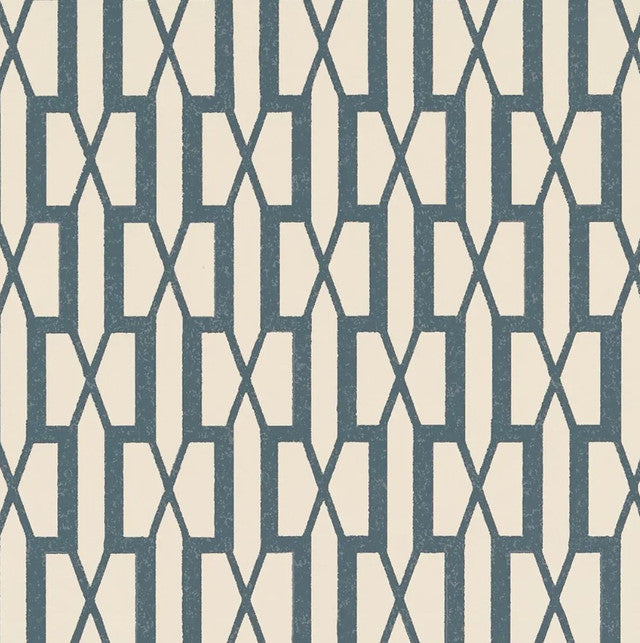 Belvedere Wallcovering by Schumacher - Peacock Blue