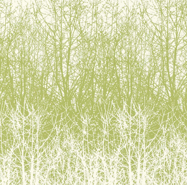 Birches Wallcovering by Schumacher - Leaf/White