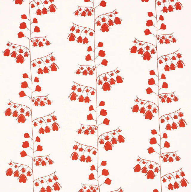 Bleeding Hearts Wallcovering by Schumacher - Red