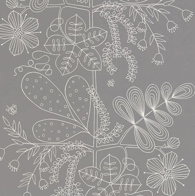 Blommen Wallcovering by Schumacher - Smoke