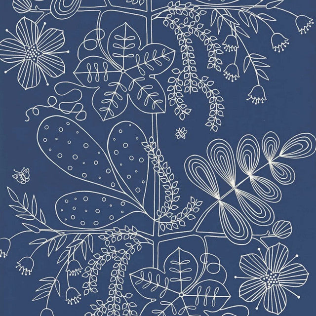 Blommen Wallcovering by Schumacher - Marine