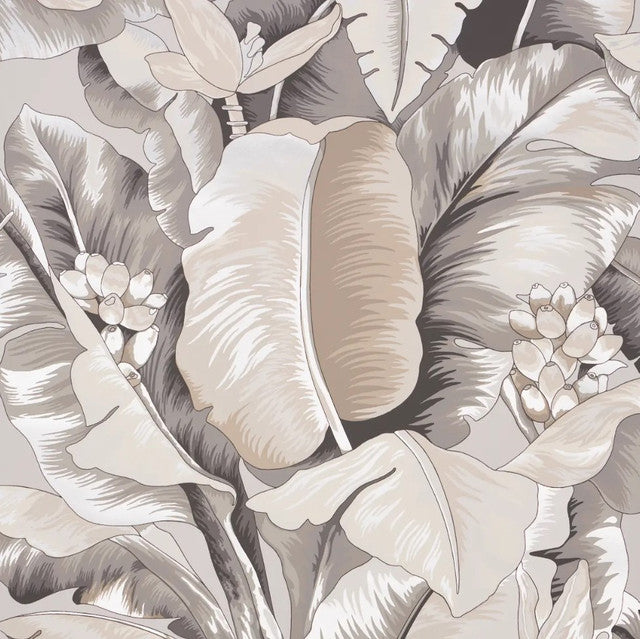 Botanico Metallic Wallcovering by Schumacher - Platinum