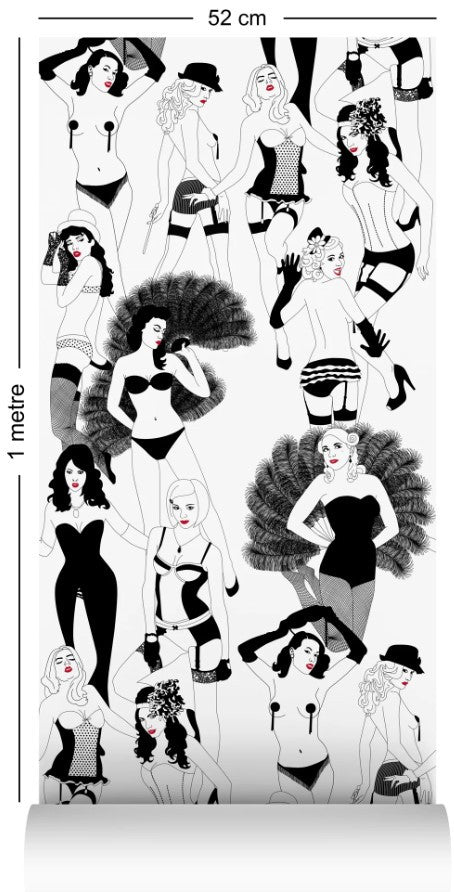 Burlesque Wallcovering by Dupenny - Red Lip