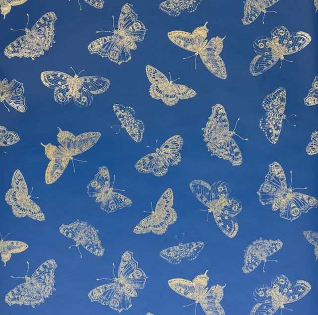 Burnell Butterfly Wallcovering by Schumacher - Blue