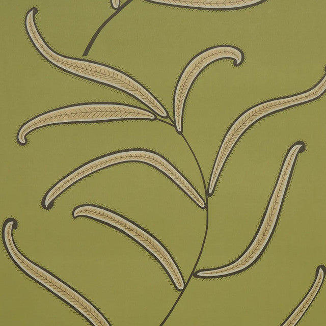 Caterpillar Leaf Wallcovering by Schumacher - Meadow Green