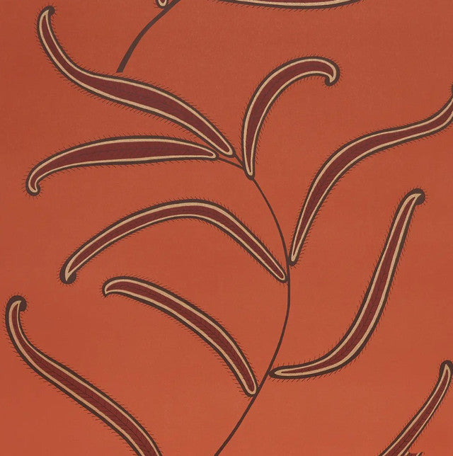 Caterpillar Leaf Wallcovering by Schumacher - Tomato