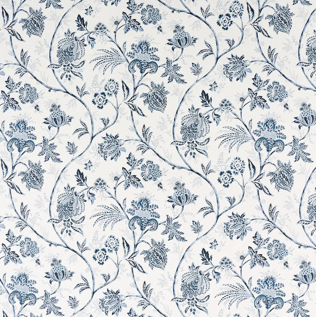 Chinoiserie Vine Wallcovering by Schumacher - Cobalt