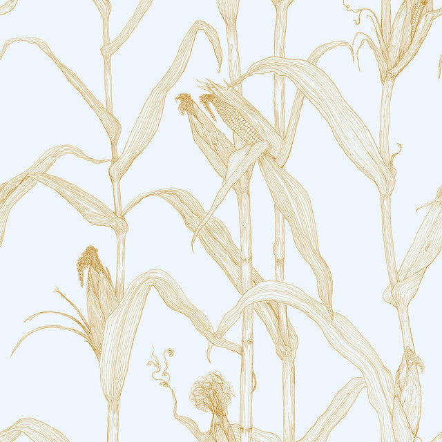 Corn Rows Wallcovering by Merenda Wallpaper - Mornig Mist