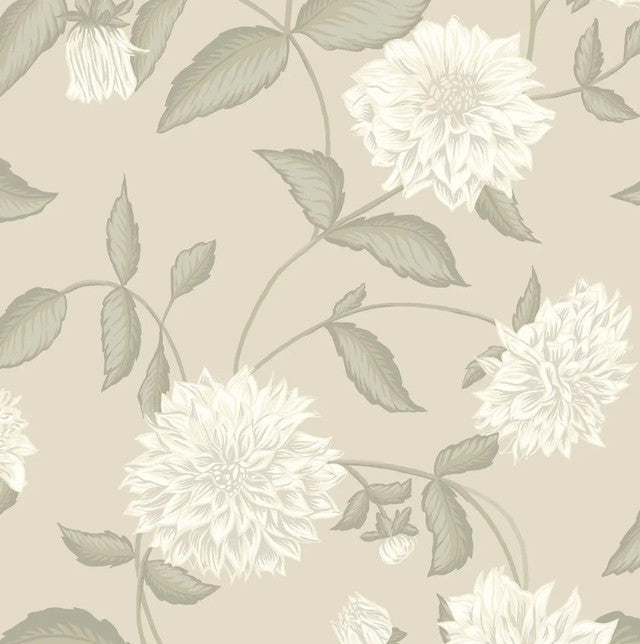 Dahliadrom Wallcovering by Schumacher - Leaf