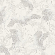 Dancing Crane Wallcovering by Schumacher - Grey