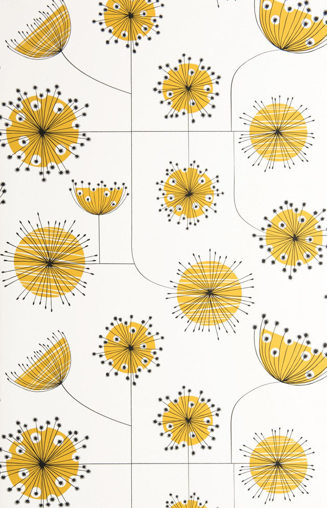 Dandelion Mobile Wallcovering by MissPrint - Sunflower Yellow