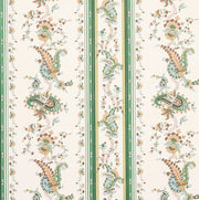 Elena Paisley Stripe Wallcovering by Schumacher - Green