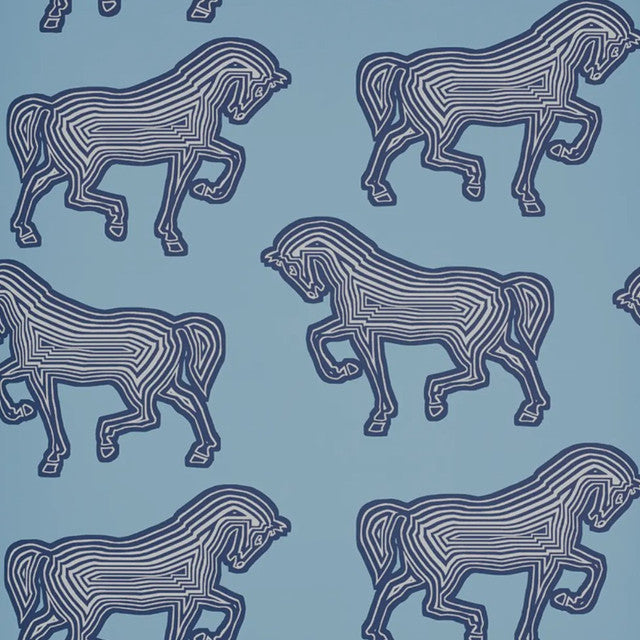 Faubourg Wallcovering by Schumacher - Blue