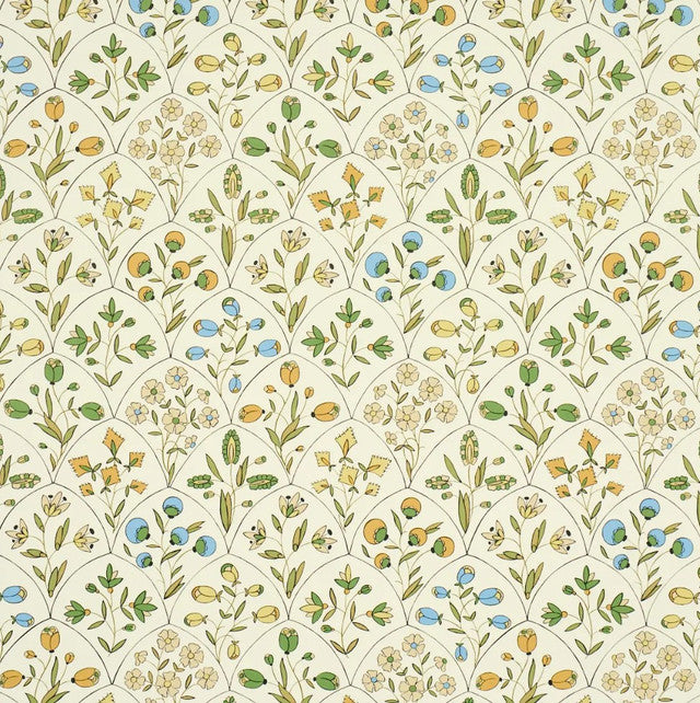 Frances Scallop Floral Wallcovering by Schumacher - Document