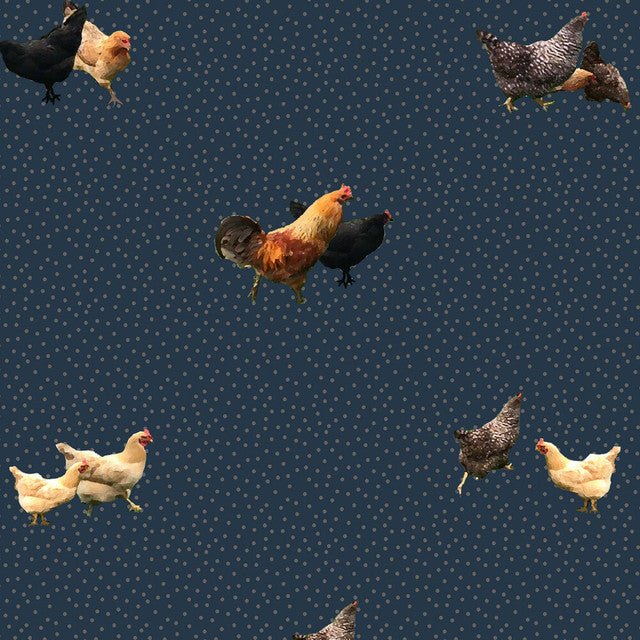 Helen's Yard Wallcovering by Merenda Wallpaper - Navy