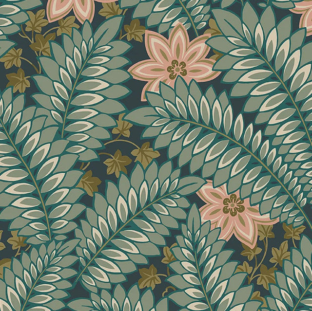 Hidden Ivy Wallcovering by Schumacher - Spruce