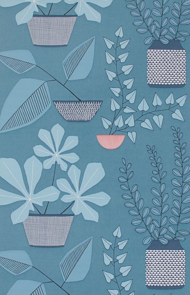 House Plants Wallcovering by MissPrint - Blue Room