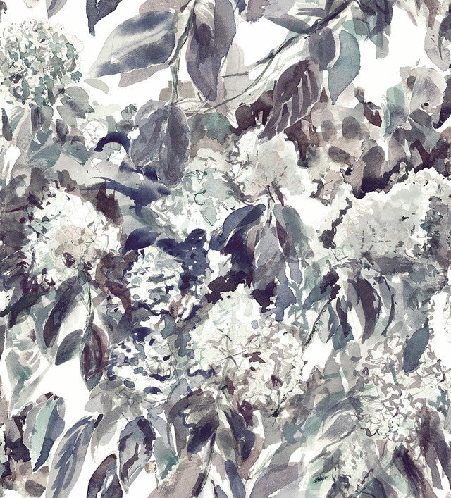 Hydrangea Garden Wallcovering by Merenda Wallpaper - Goshenite