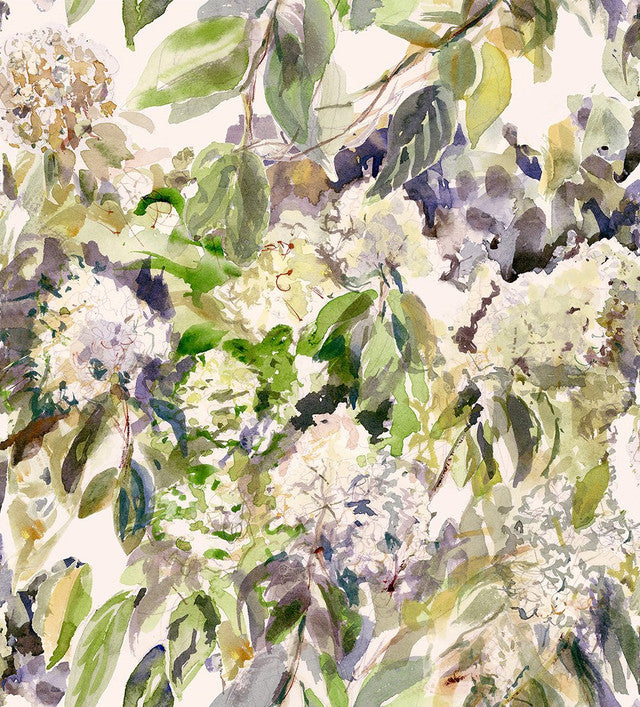 Hydrangea Garden Wallcovering by Merenda Wallpaper - Ametrine