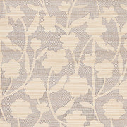 Kantha Embroidered Flower Sisal Wallcovering by Schumacher - Carbon