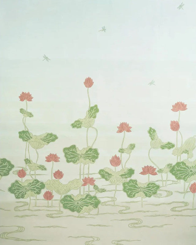 kireina-lotus-panel-set-wallcovering-by-schumacher-temp - Coral Ivory