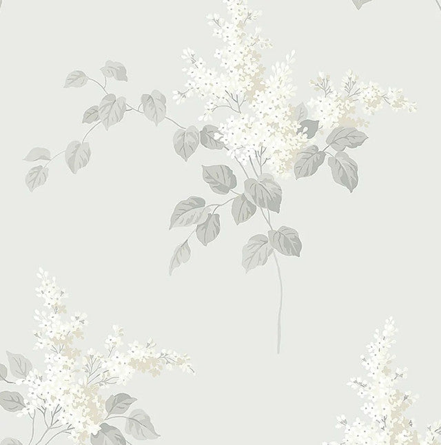 Lilacs Wallcovering by Schumacher - Grey