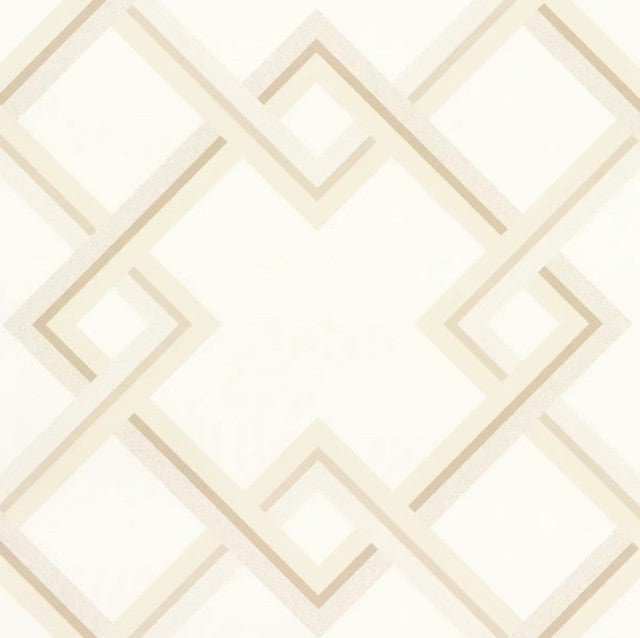 Mah Jong Wallcovering by Schumacher - Light Ivory