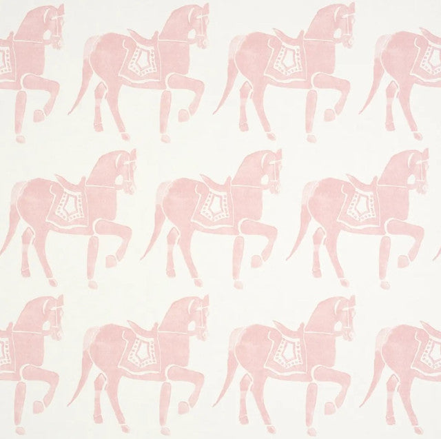 Marwari Horse Wallcovering by Schumacher - Pink